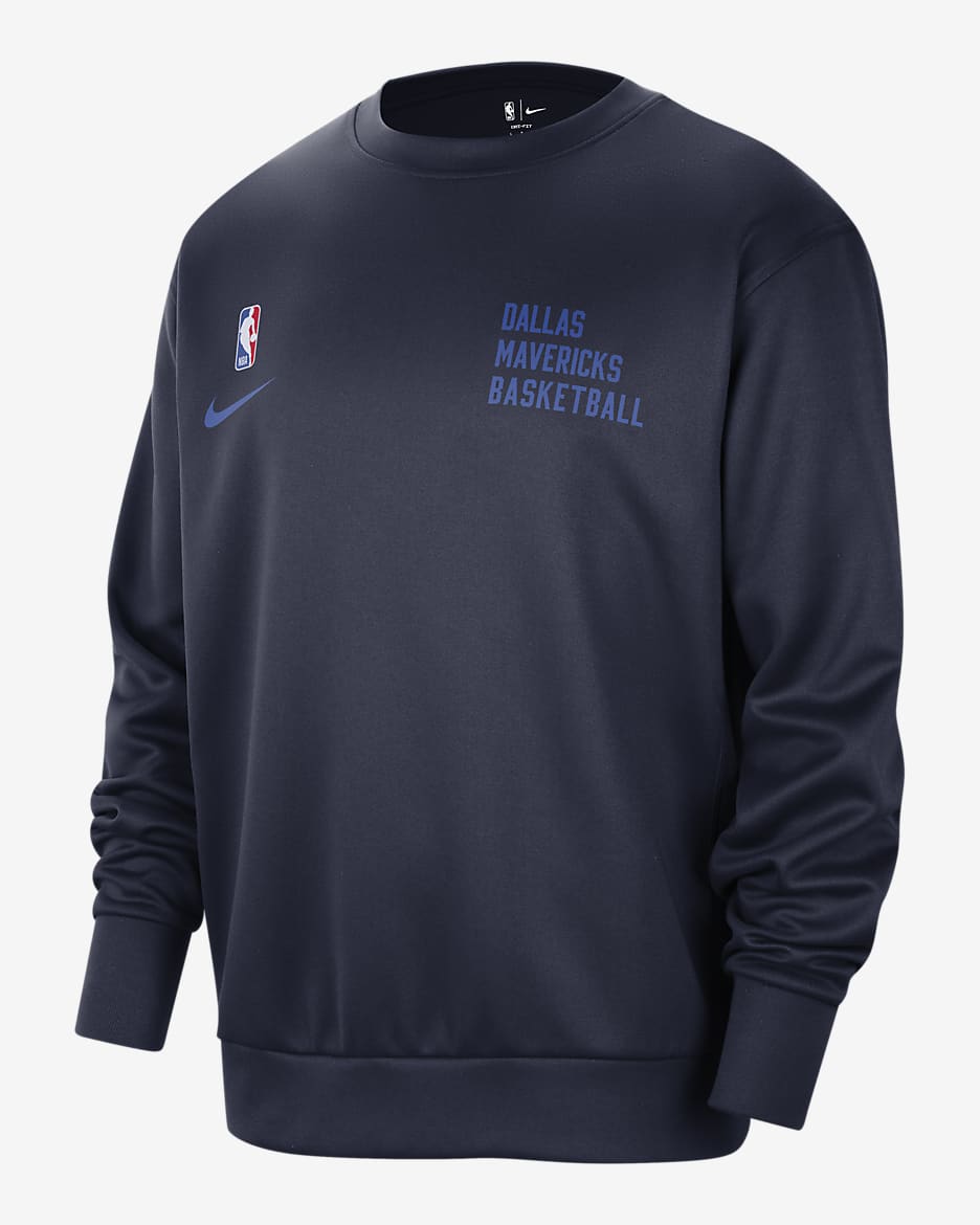 Dallas Mavericks Spotlight Men's Nike Dri-FIT NBA Crew-Neck Sweatshirt - College Navy/Game Royal