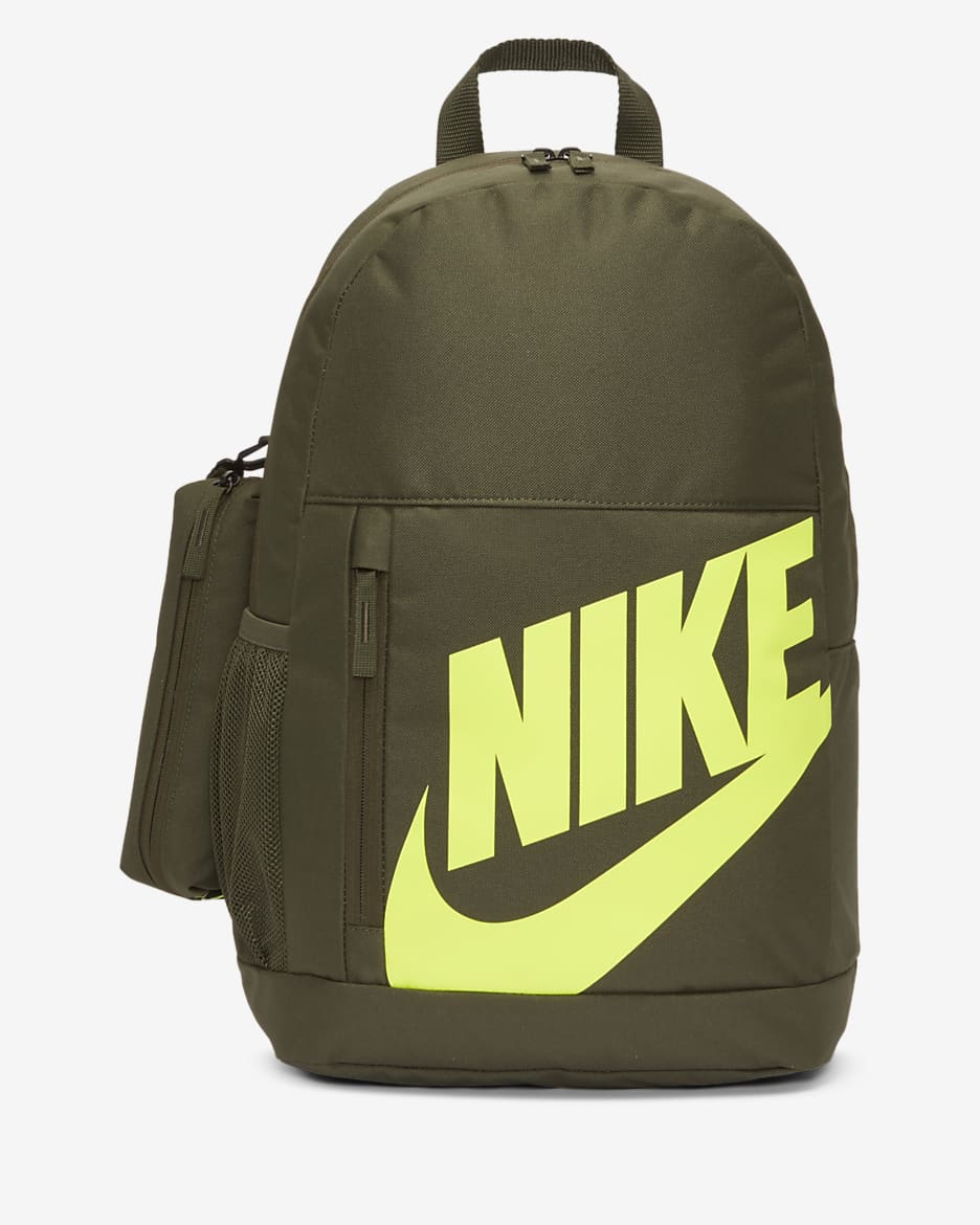 Nike Elemental Kids' Backpack (20L) - Cargo Khaki/Black/Volt