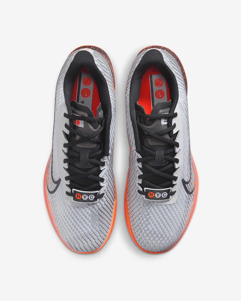 NikeCourt Vapor 11 HC Premium Men's Hard Court Tennis Shoes - Pure Platinum/Black/Hyper Crimson/Metallic Silver