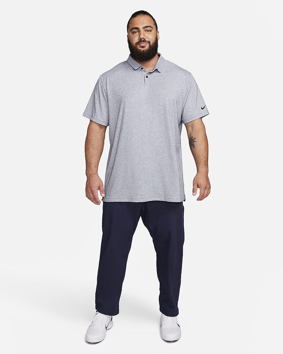 Nike Dri-FIT Tour Men's Heathered Golf Polo - Midnight Navy/Black