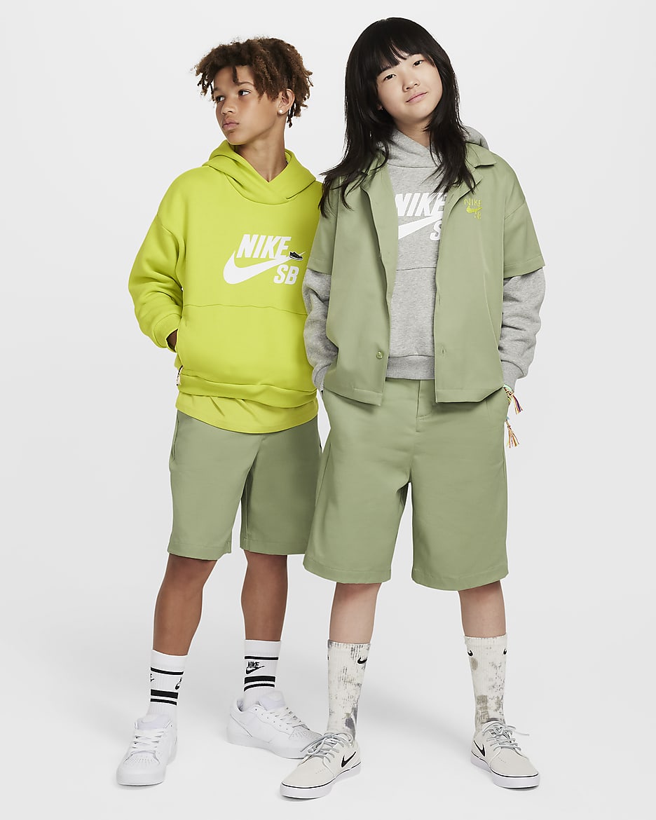 Nike SB Older Kids' Chino Skate Shorts - Oil Green/Jade Horizon