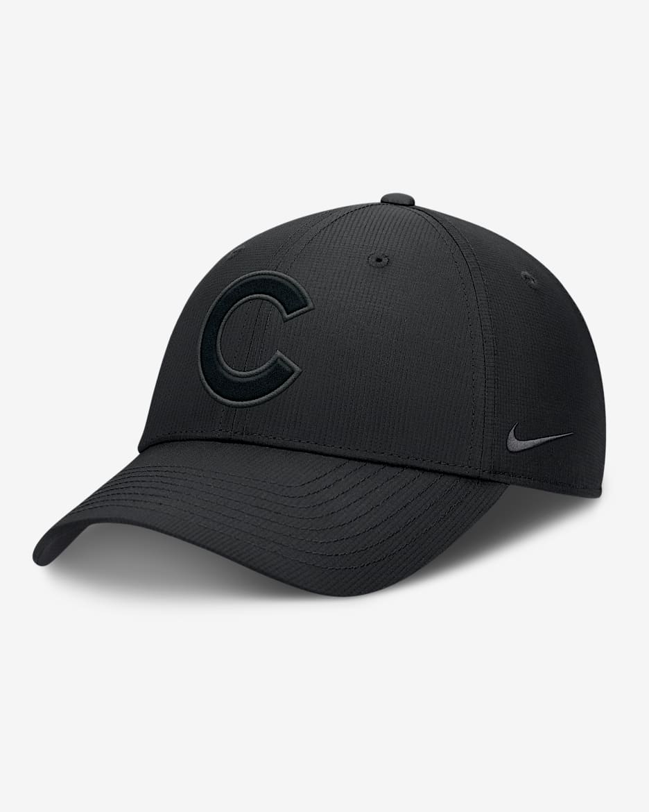 Gorra Nike Dri-FIT de la MLB ajustable para hombre Chicago Cubs Club - Negro