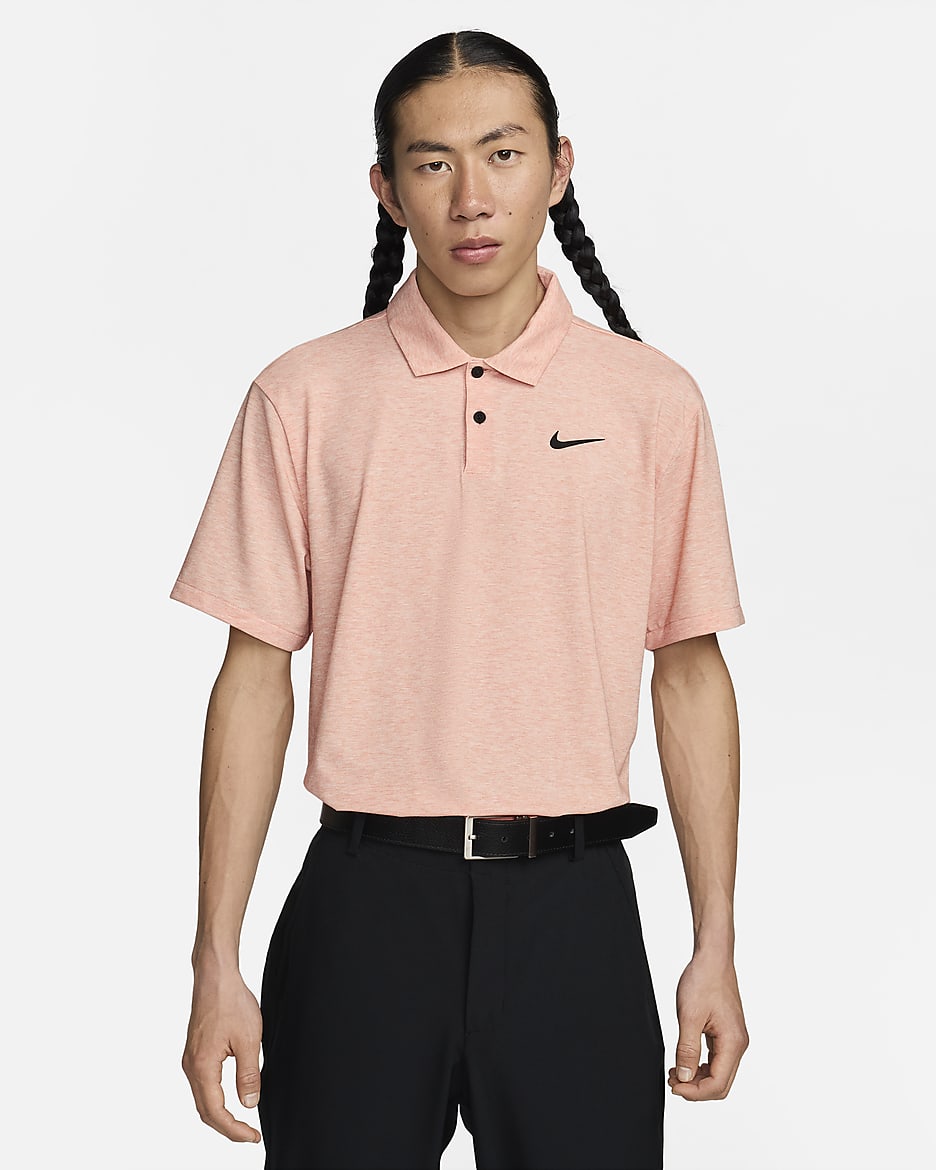 เสื้อโปโลกอล์ฟผู้ชาย Nike Dri-FIT Tour - Orange Trance/ดำ