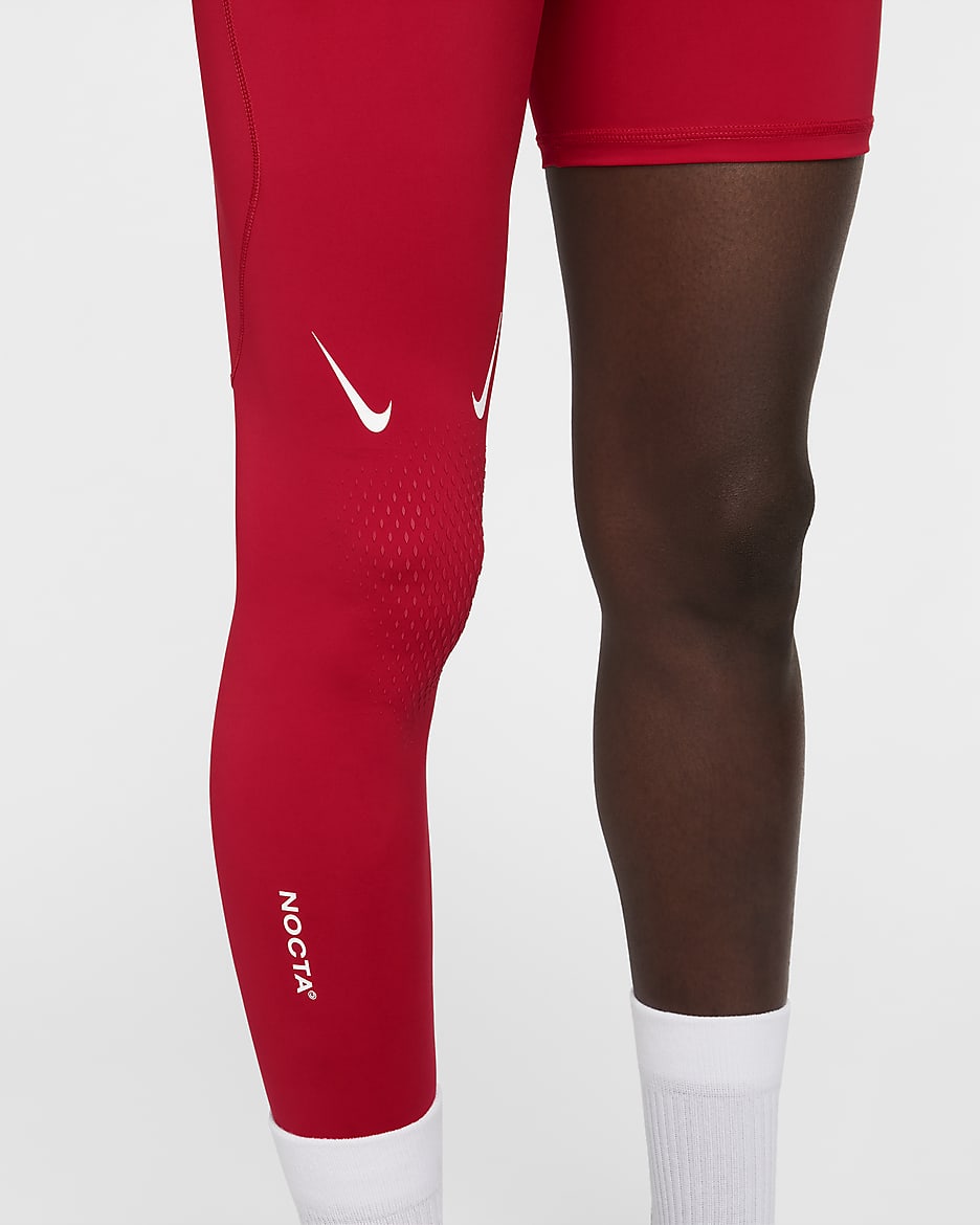 NOCTA Men's Single-Leg Basketball Tights (Right) - University Red/White