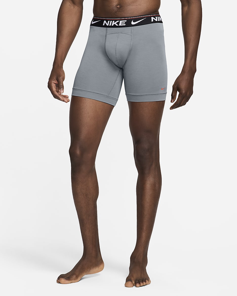 Nike Ultra Comfort Men's Dri-FIT Long Boxer Brief (3-Pack) - Light Grey