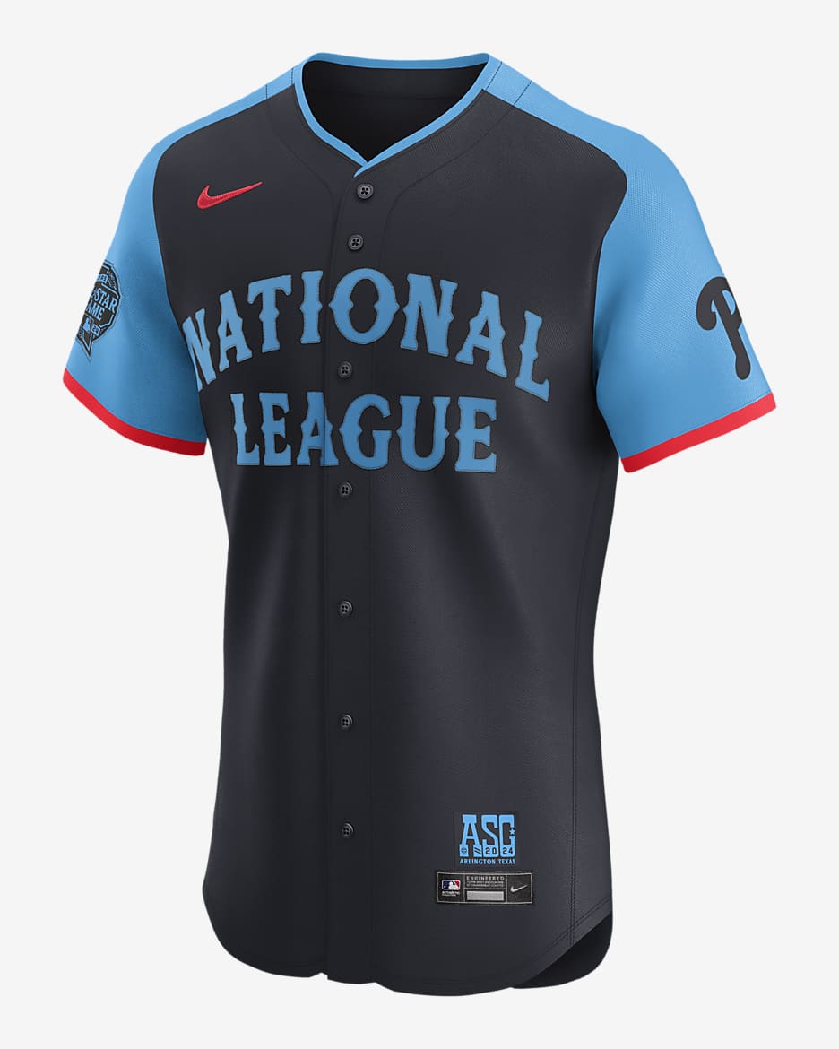 Bryce Harper Philadelphia Phillies 2024 All-Star Game Men's Nike Dri-FIT ADV MLB Elite Jersey - Pitch Blue