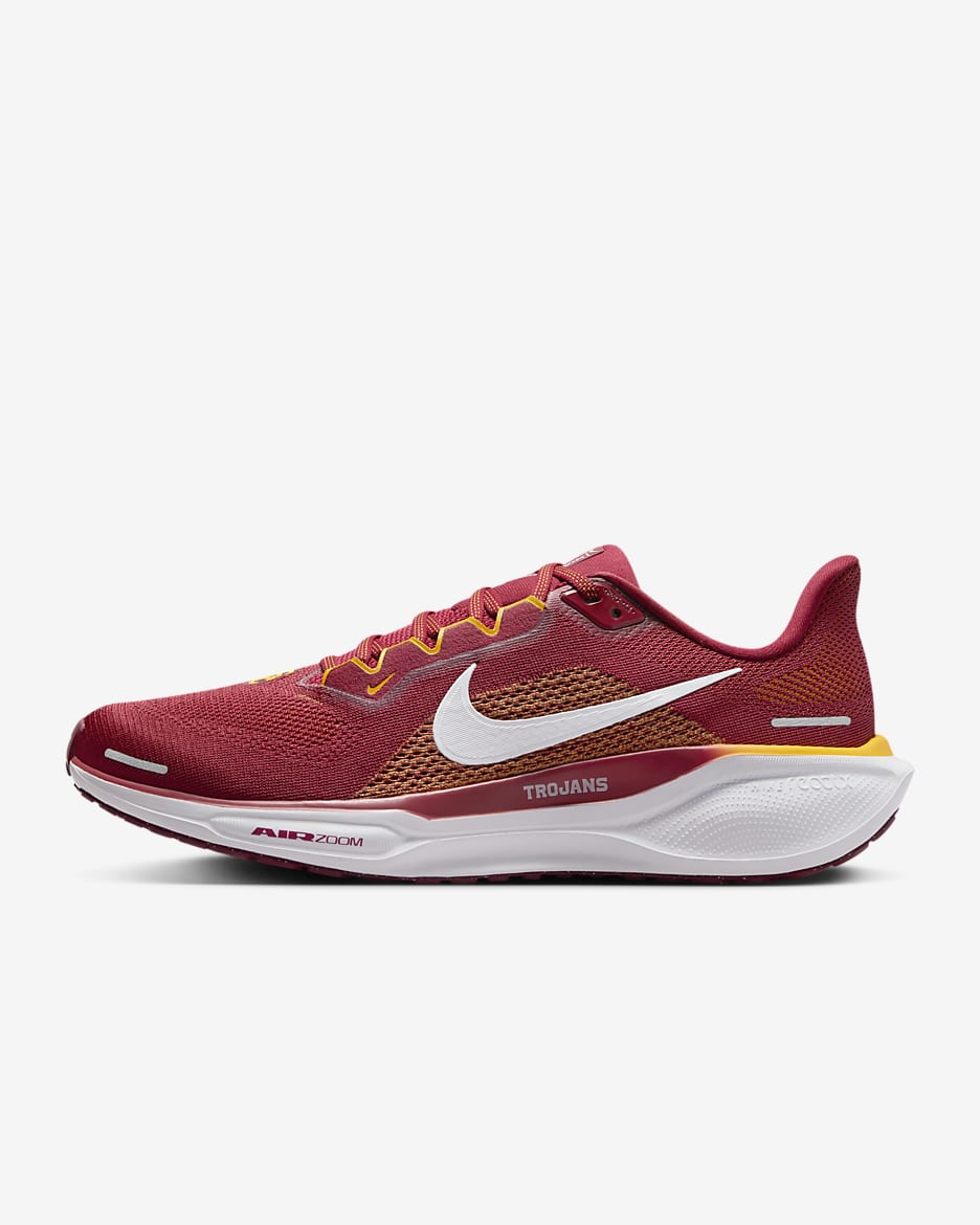 USC Pegasus 41 Men's Nike College Road Running Shoes - Team Crimson/White/University Gold/White