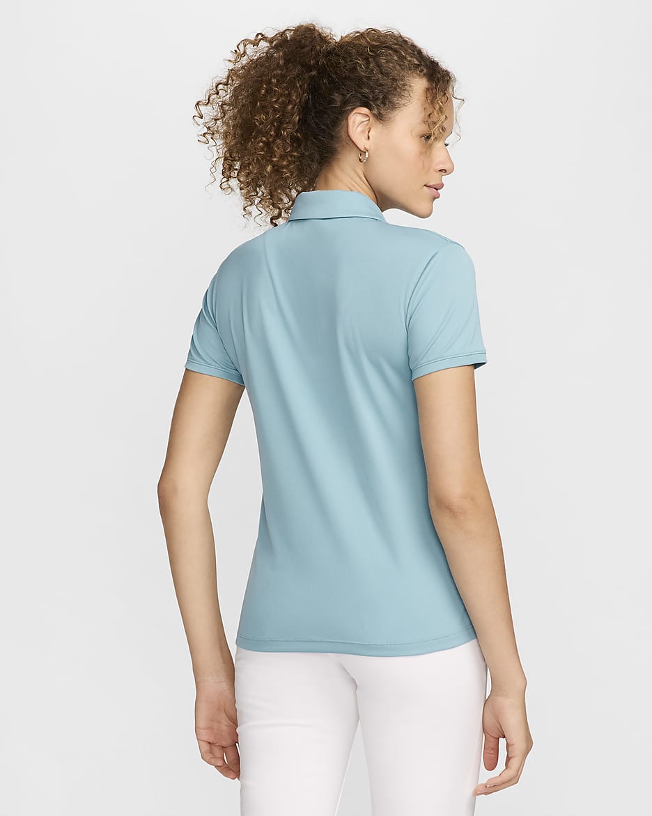 Polo de golf para mujer Nike Dri-FIT Victory - Denim turquesa/Blanco