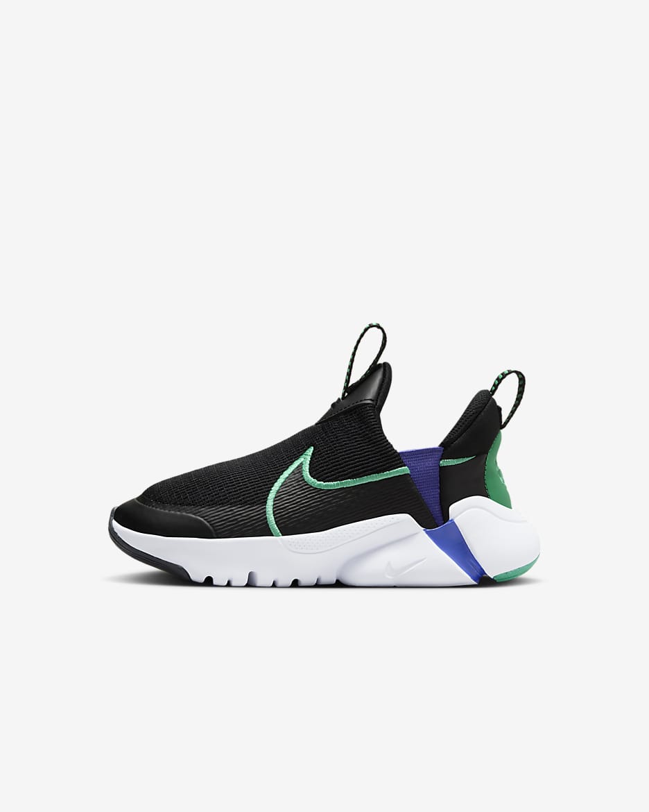 Nike Flex Plus 2 小童鞋款 - 黑色/白色/Persian Violet/Stadium Green