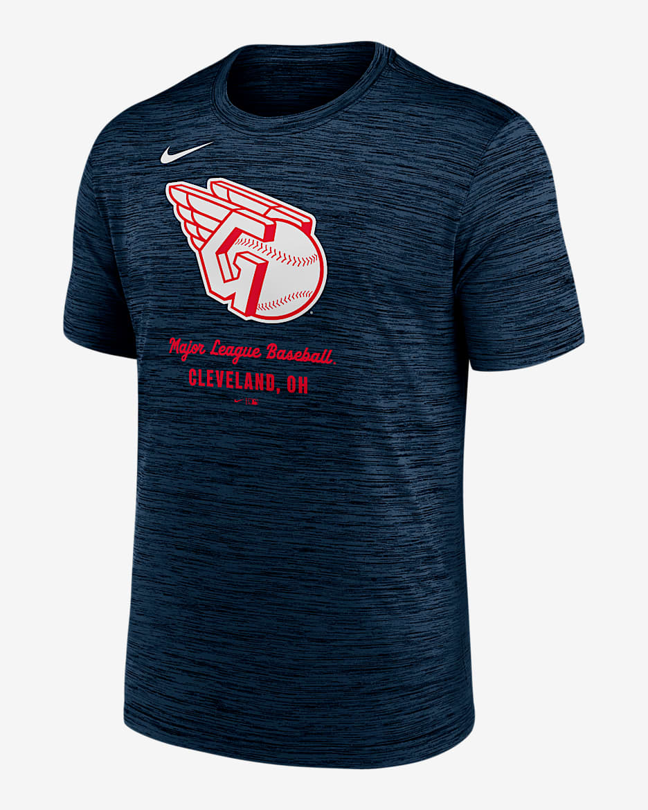Playera Nike Dri-FIT de la MLB para hombre Cleveland Guardians Velocity - Azul marino