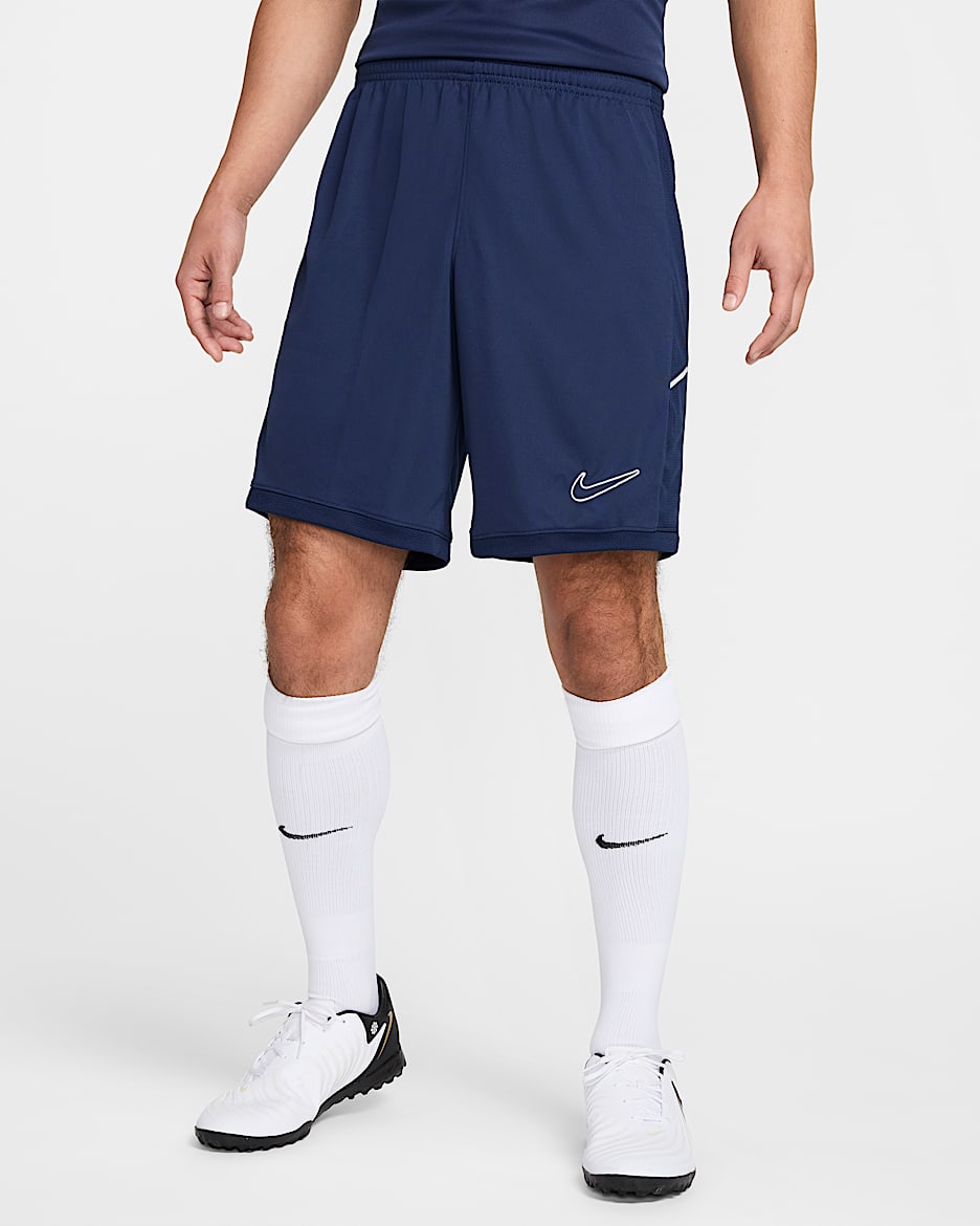 Shorts de fútbol Dri-FIT para hombre Nike Academy - Azul marino medianoche/Azul marino medianoche/Blanco