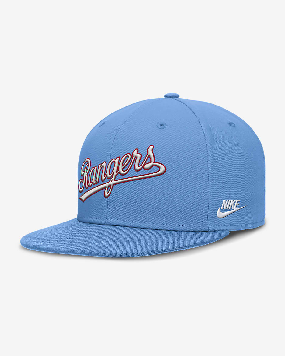 Texas Rangers Cooperstown True Men's Nike Dri-FIT MLB Fitted Hat - Light Blue