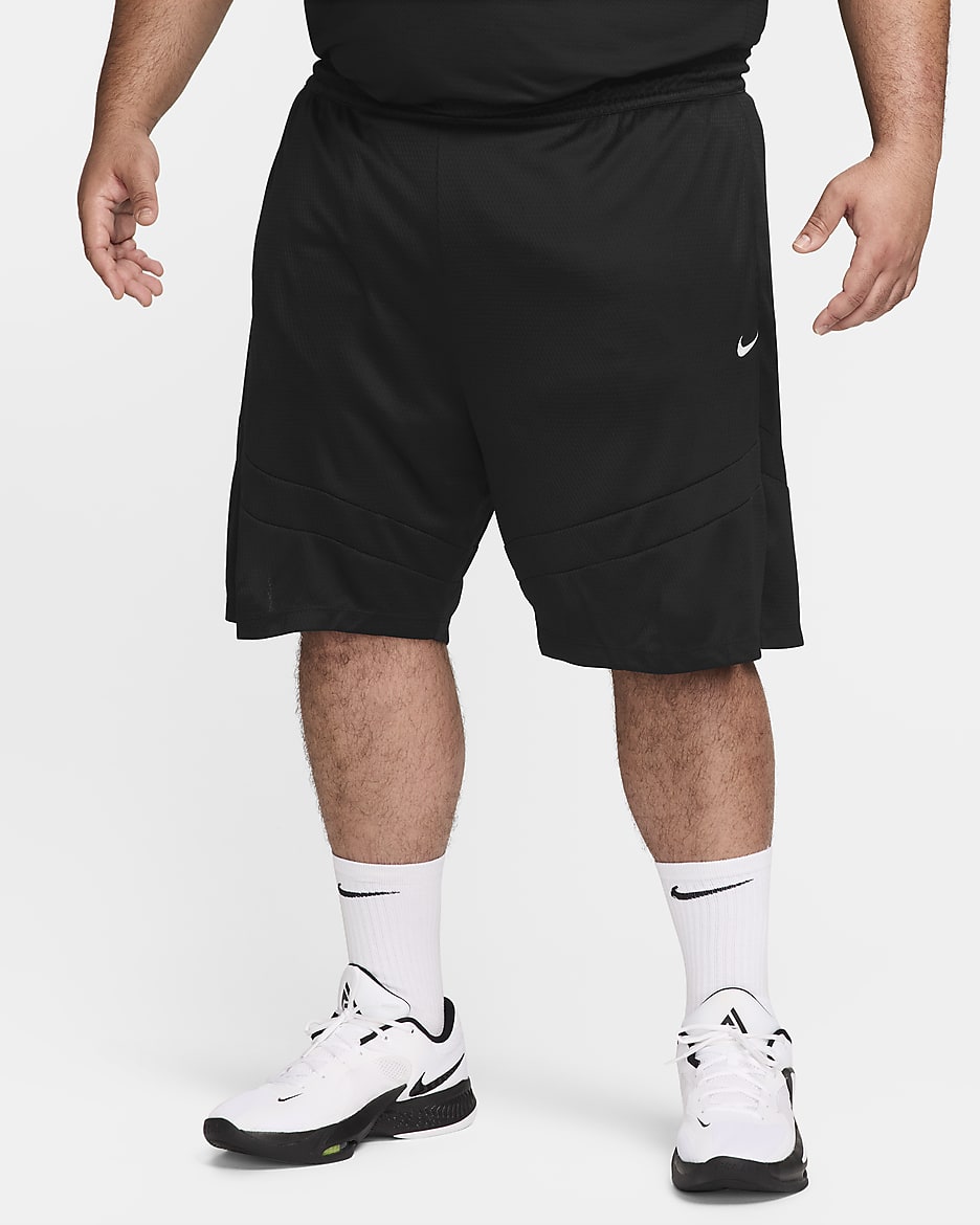 Shorts da basket Dri-FIT 21 cm Nike Icon – Uomo - Nero/Nero/Nero/Bianco