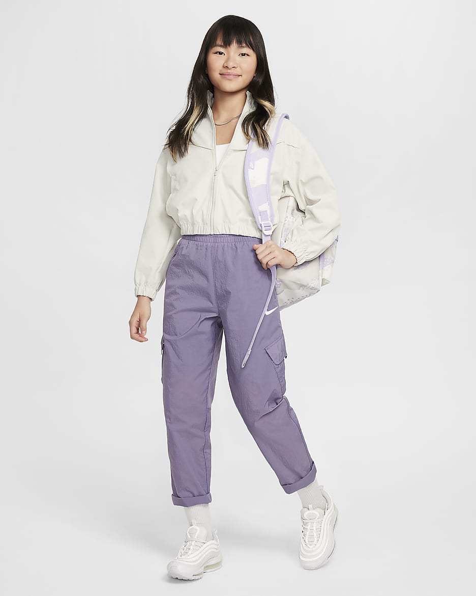 Nike Sportswear Big Kids' (Girls') High-Waisted Woven Cargo Pants - Daybreak