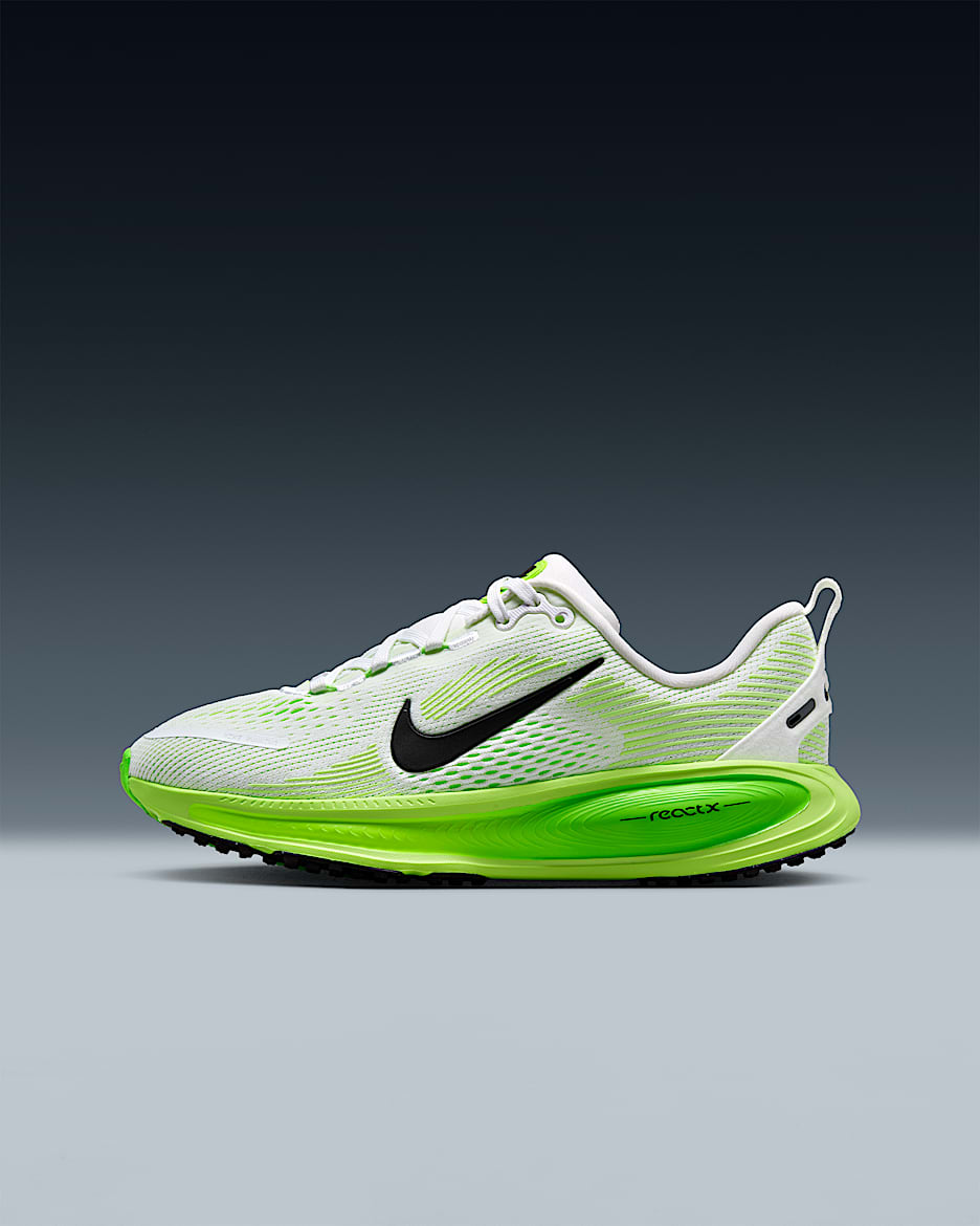 Nike Vomero 18 Big Kids' Road Running Shoes - White/Electric Green/Volt/Black