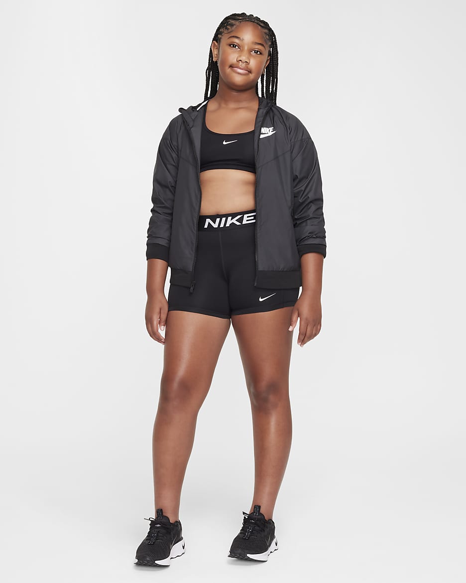 Nike Pro Leak Protection: Period Girls' Shorts (Extended Size) - Black/White