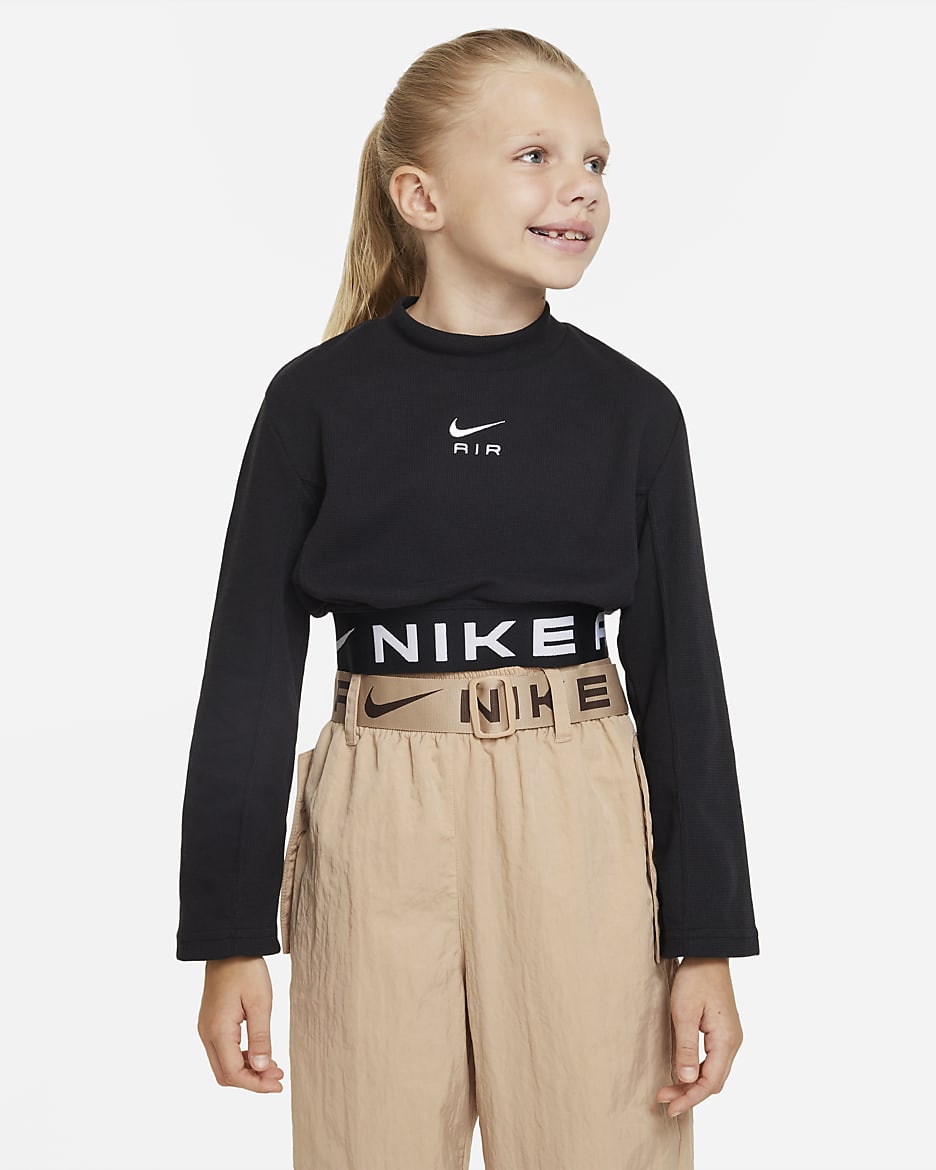 เสื้อแขนยาวเด็กโต Nike Air (หญิง) - ดำ/ขาว