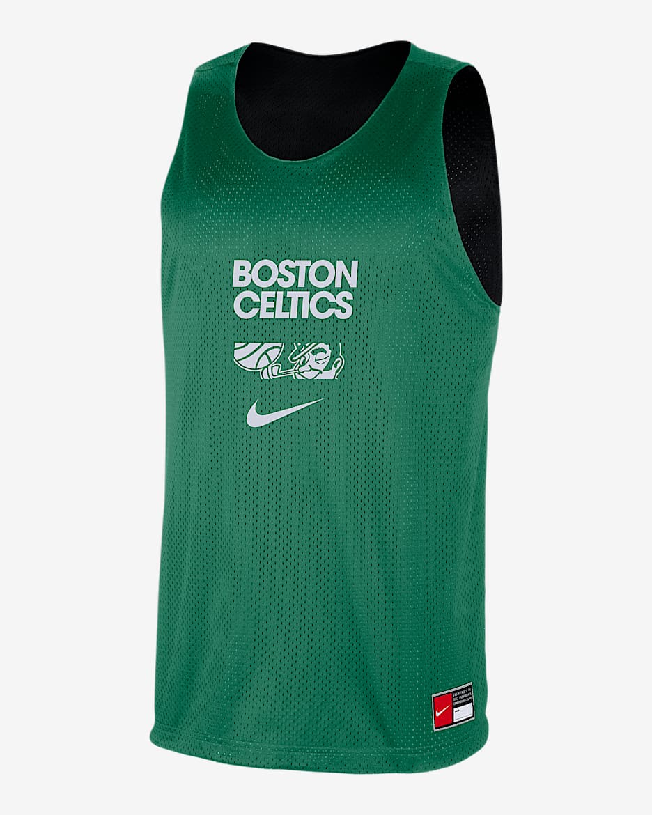 Jersey de entrenamiento Nike de la NBA de malla para hombre Boston Celtics Courtside - Trébol/Negro/Blanco