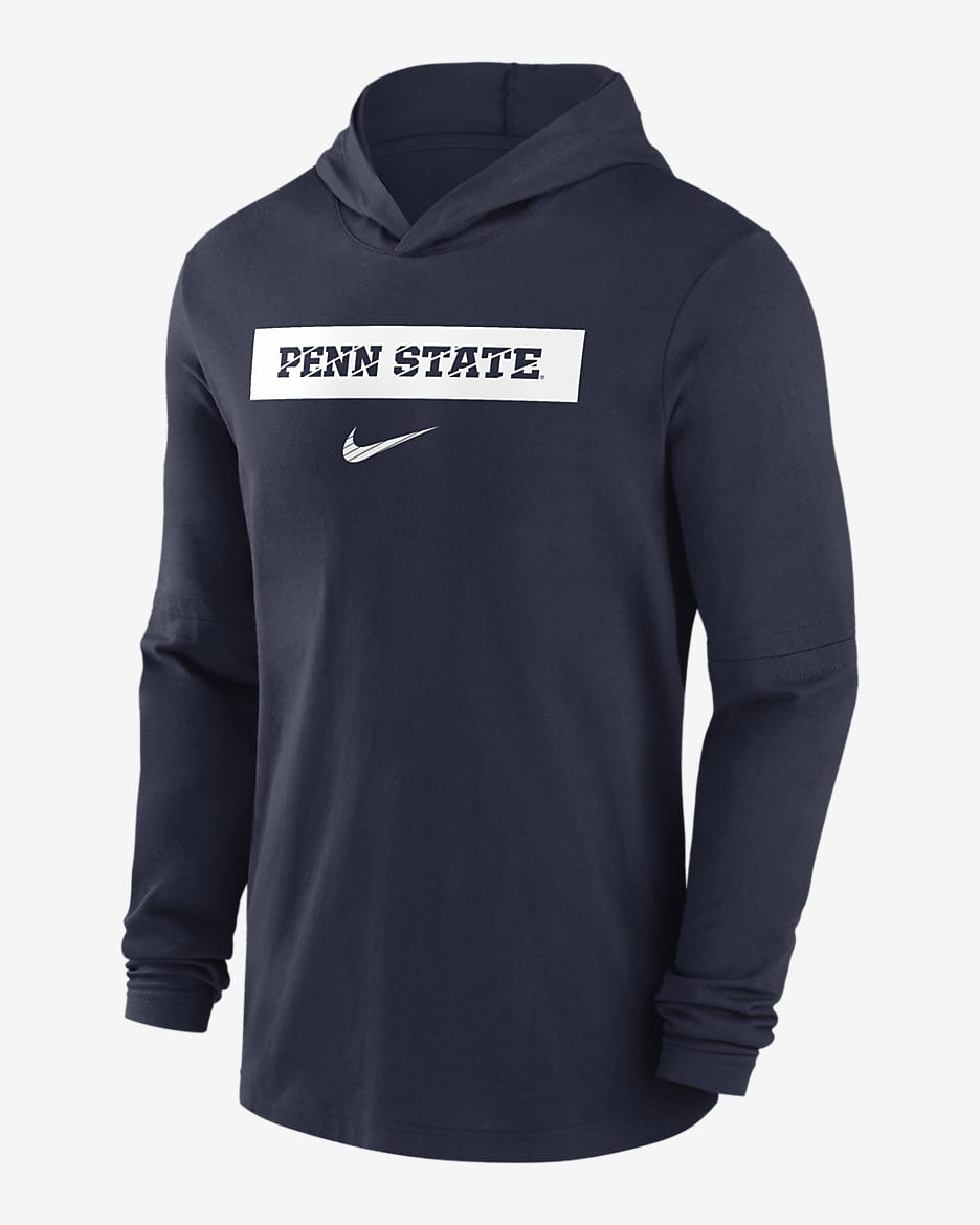 Penn State Nittany Lions Sideline Men's Nike Dri-FIT College Long-Sleeve Hooded Top - Navy