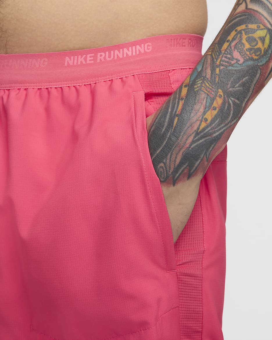 Shorts da running Hybrid 13 cm Dri-FIT Nike Stride – Uomo - Aster Pink/Aster Pink/Nero