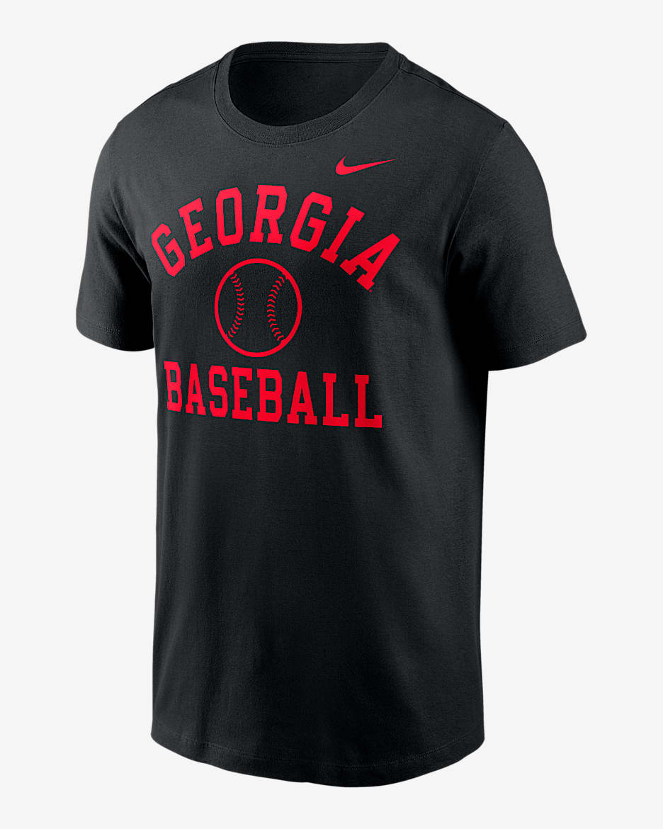Playera universitaria Nike para hombre Georgia Bulldogs Baseball Arch - Negro