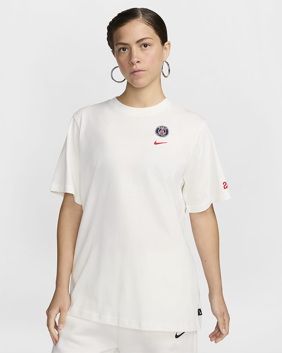 Paris Saint-Germain Supporter Women's Nike Football T-Shirt - Sail