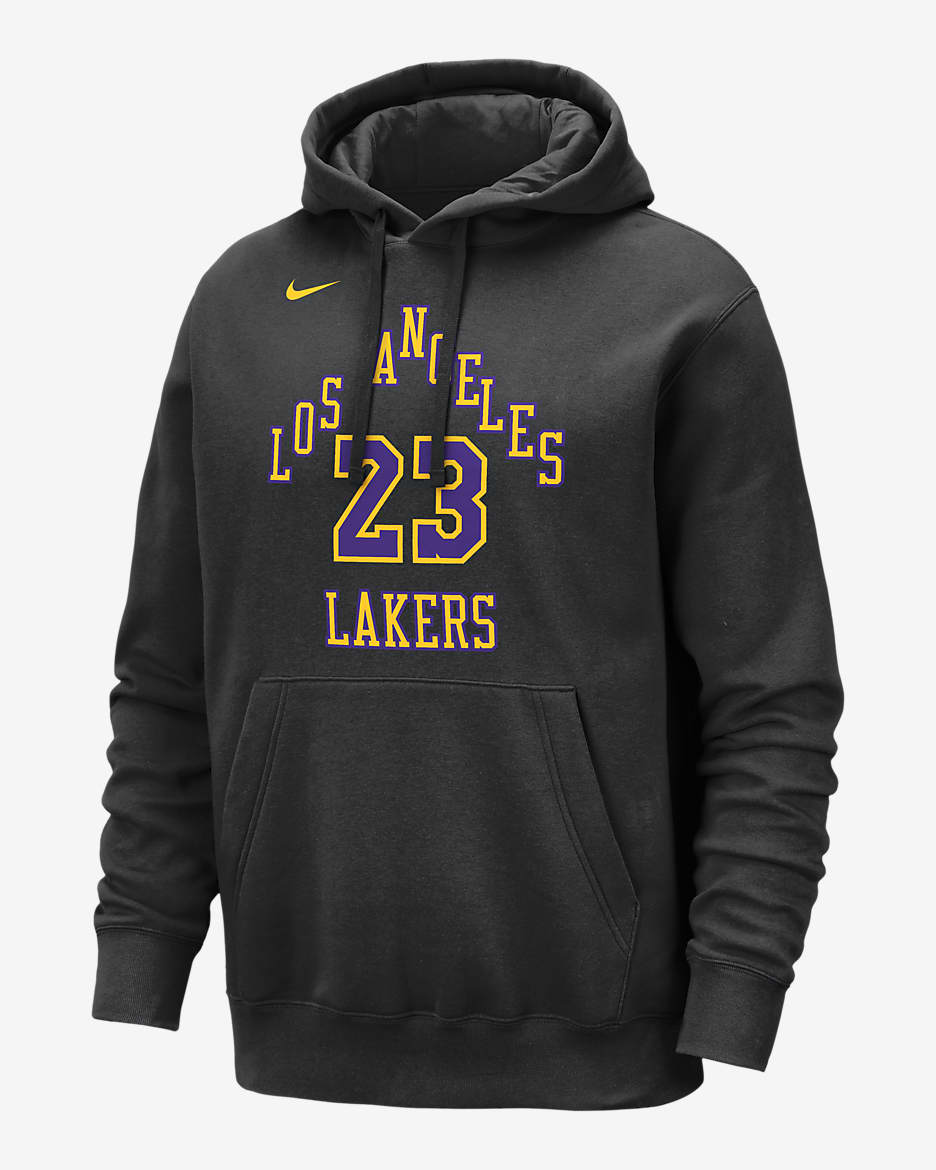 Sweat à capuche Nike NBA LeBron James Los Angeles Lakers Club Fleece City Edition pour homme - Noir