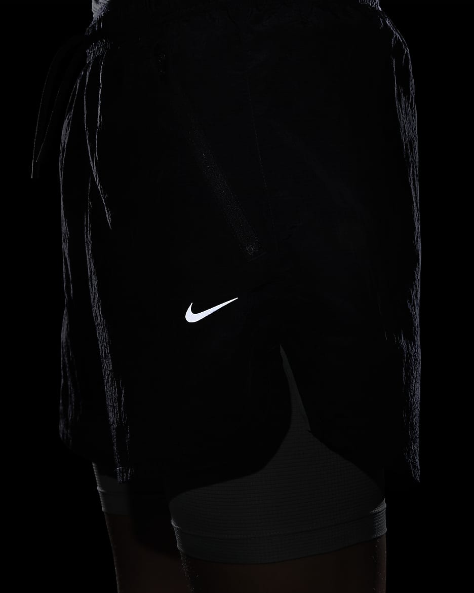 Nike Stride Running Division Men's 5" Dri-FIT Water-Repellent 2-in-1 Running Shorts - Black