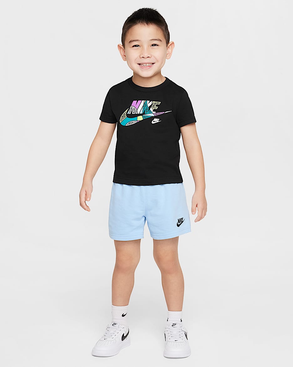 Nike Sportswear "Outside the Lines" Toddler 2-Piece French Terry Shorts Set - Psychic Blue