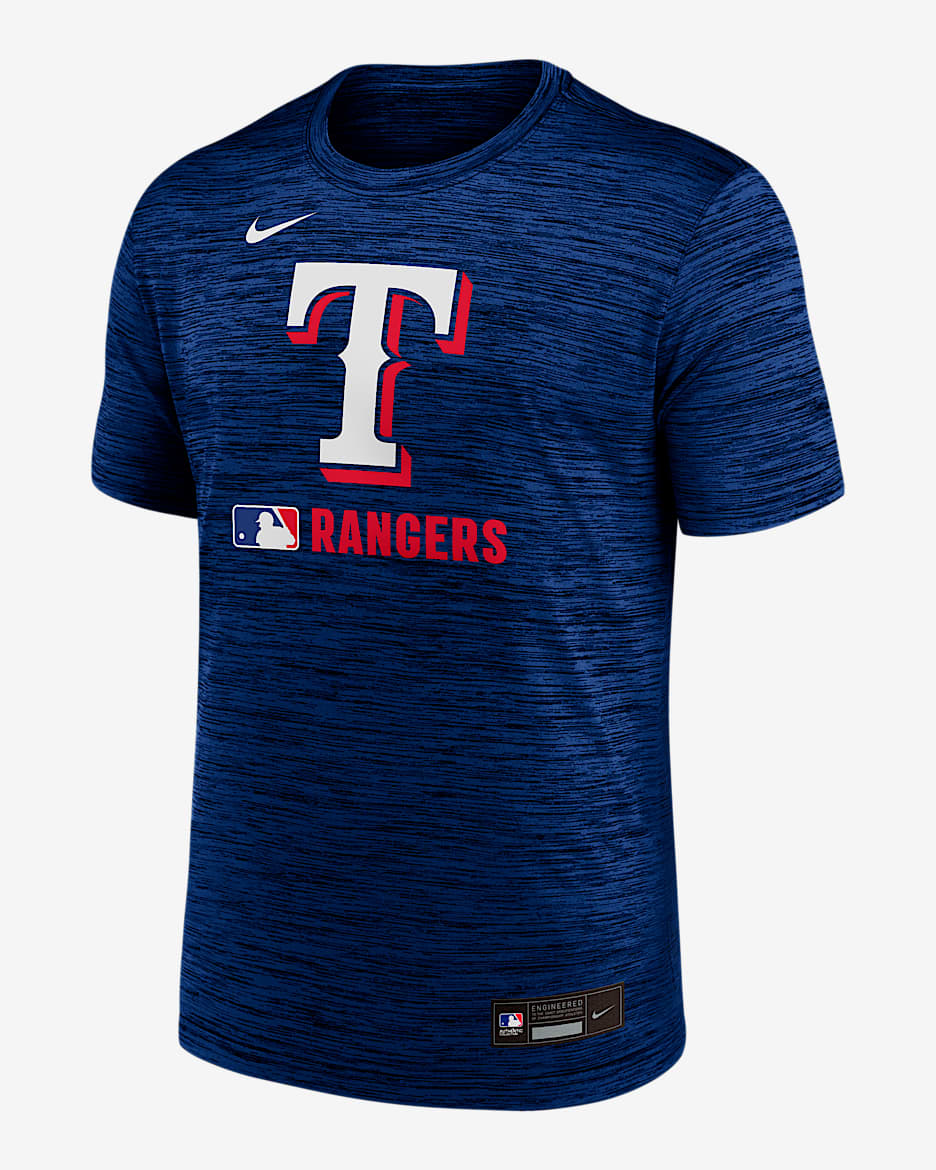 Playera Nike Dri-FIT de la MLB para hombre Texas Rangers Authentic Collection Velocity - Royal