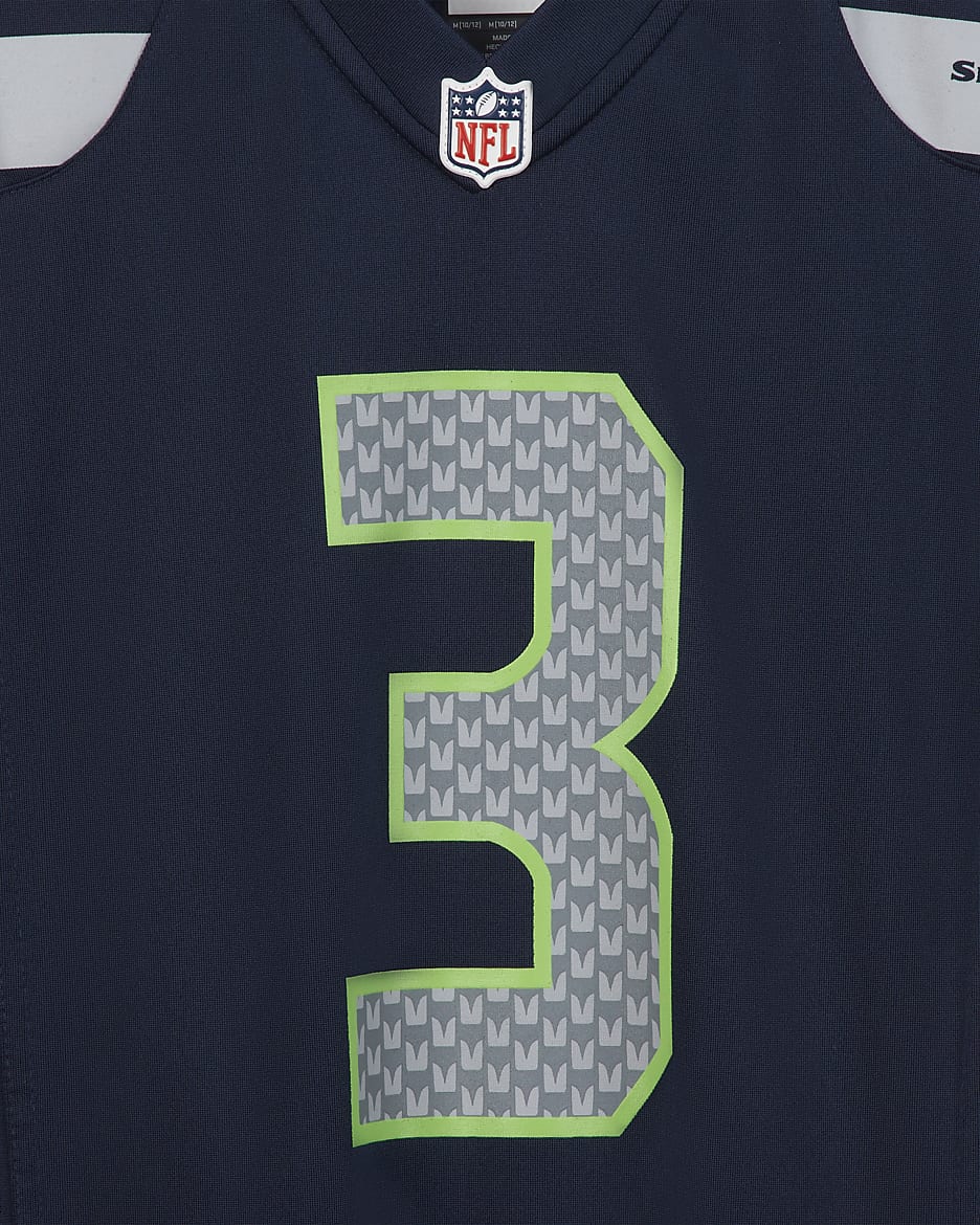 NFL Seattle Seahawks (Russell Wilson) Older Kids' Game American Football Jersey - College Navy/WILSON RUSSELL