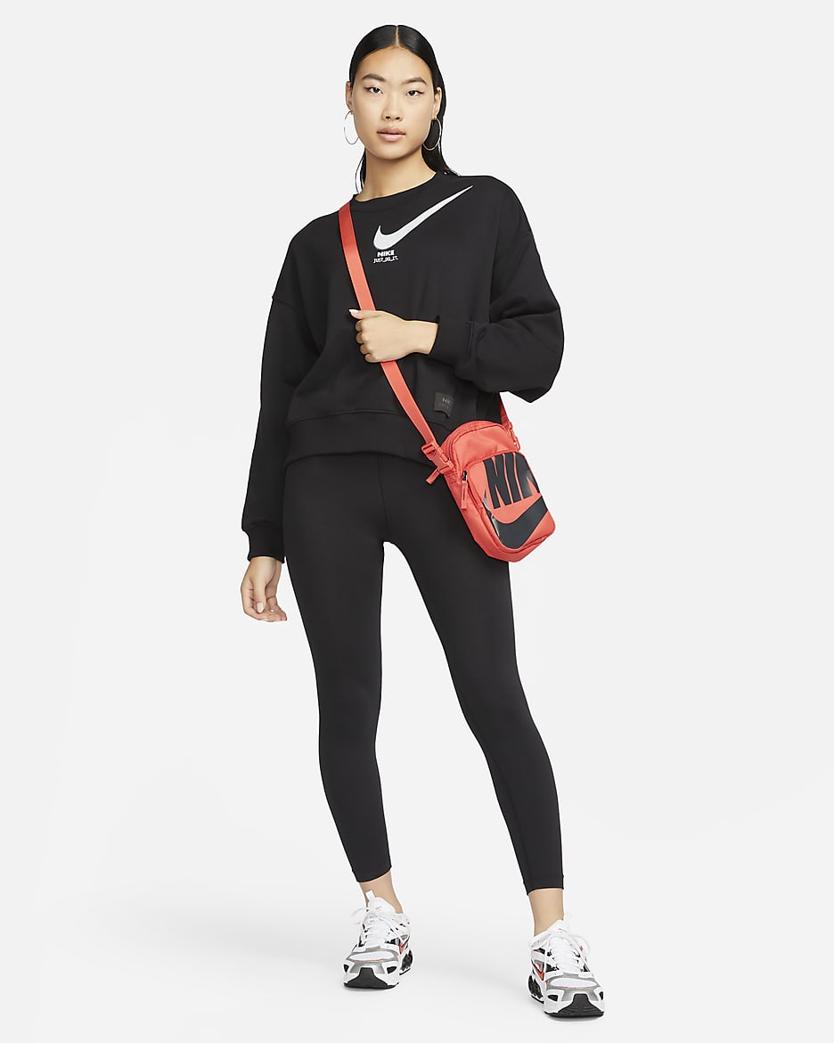 Nike Sportswear City Utility Women's Over-Oversized French Terry Crew-Neck Sweatshirt - Black/White