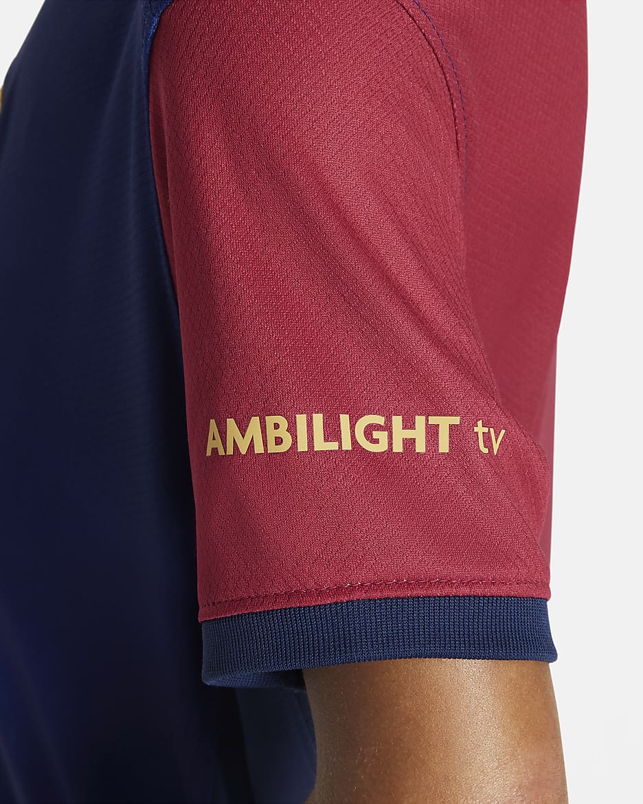 Tredelat fotbollsställ FC Barcelona 2024/25 Stadium (hemmaställ) Nike Replica för barn - Deep Royal Blue/Noble Red/Midnight Navy/Club Gold