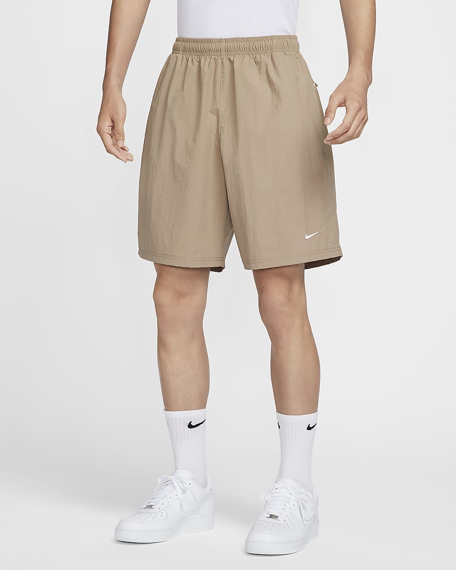 Nike Solo Swoosh Men's Woven Shorts - Khaki/White