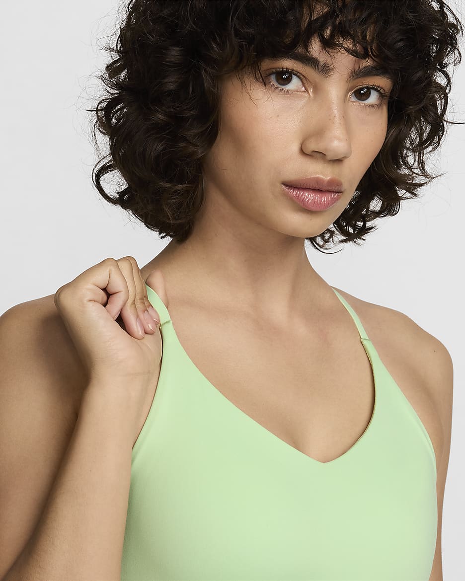 Bra deportivo ajustable acolchado para mujer Nike Indy Light Support - Verde vapor/Verde vapor