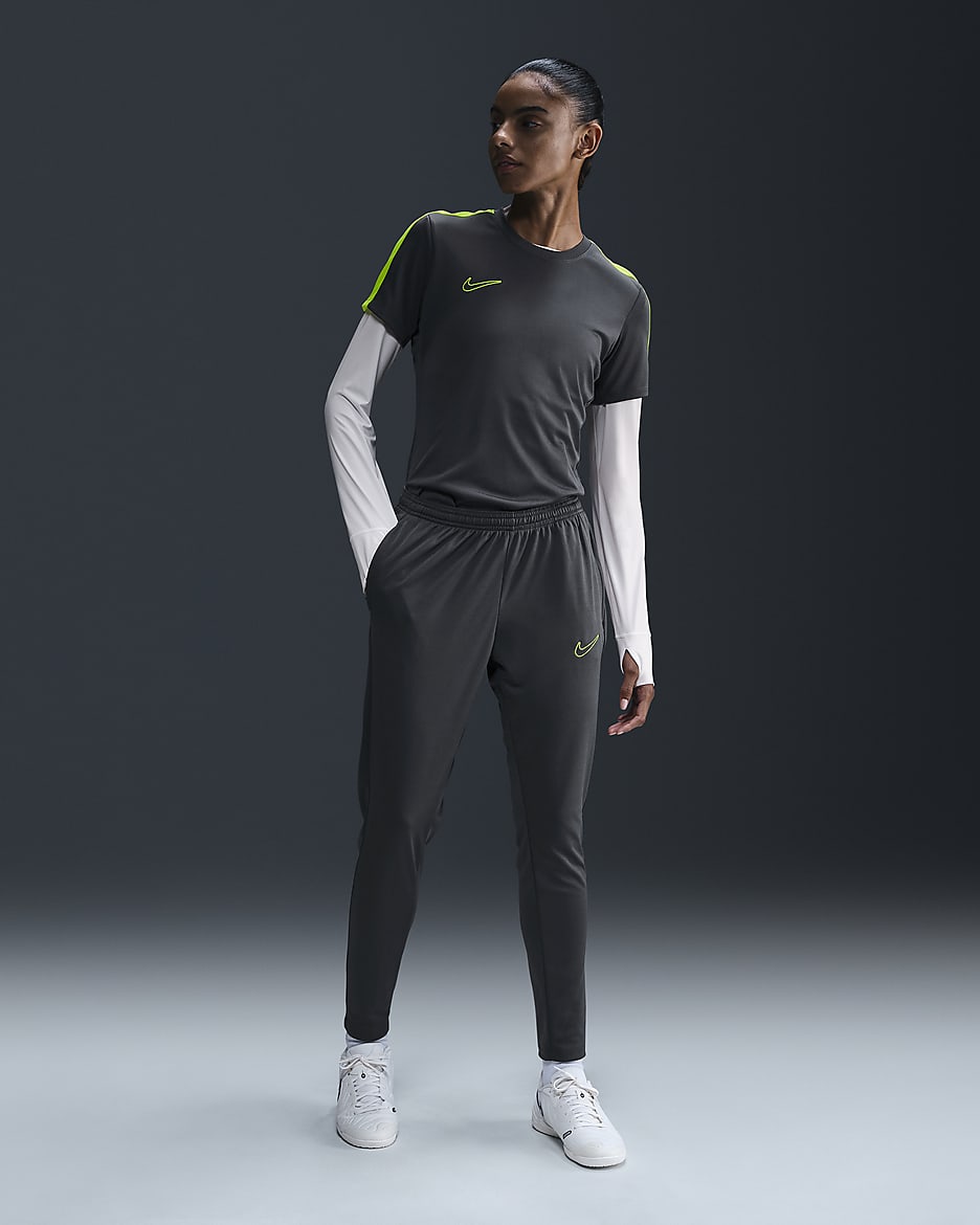 Damka koszulka piłkarska z krótkim rękawem Nike Dri-FIT Academy - Anthracite/Volt/Volt