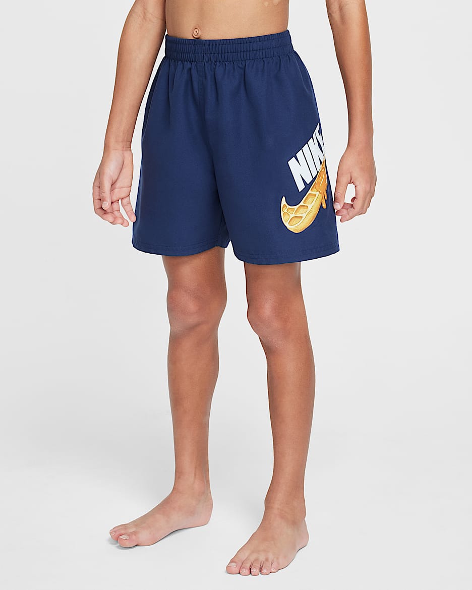Nike Swim Breaker Older Kids' (Boys') 10cm (approx.) Brief-Lined Volley Shorts - Midnight Navy/Coconut Milk/White/White