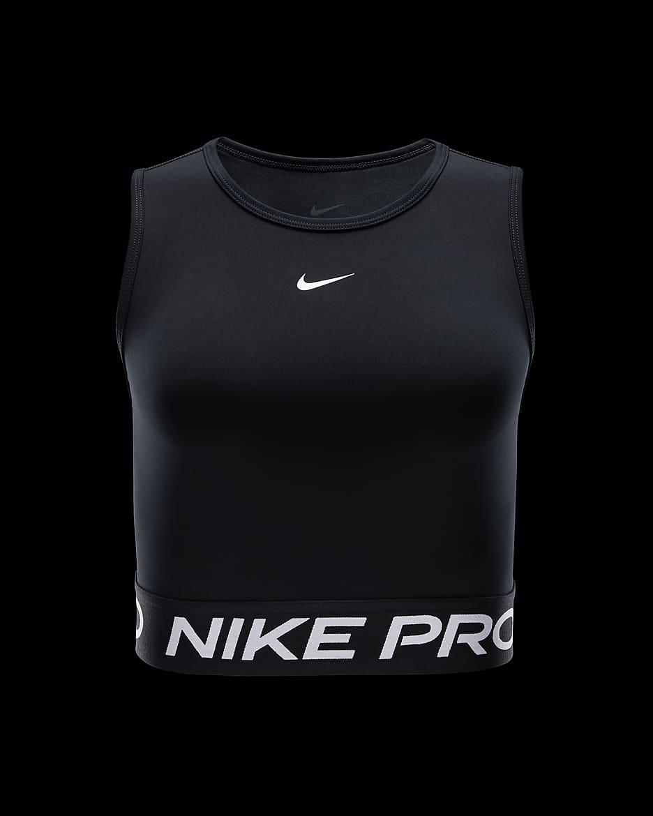 Nike Pro Women's Dri-FIT Cropped Tank Top - Black/White