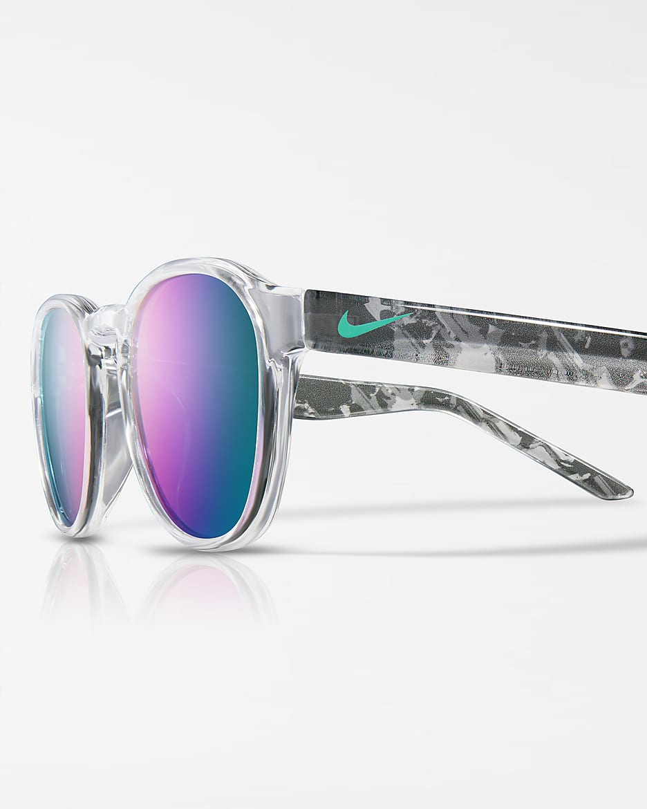 Nike Smash Mirrored Kids Sunglasses - Clear/Wolf Grey