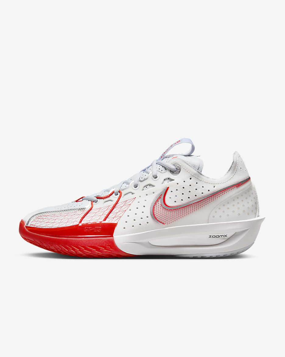 Nike G.T. Cut 3 Basketball Shoes - Summit White/Picante Red/Football Grey/Metallic Silver