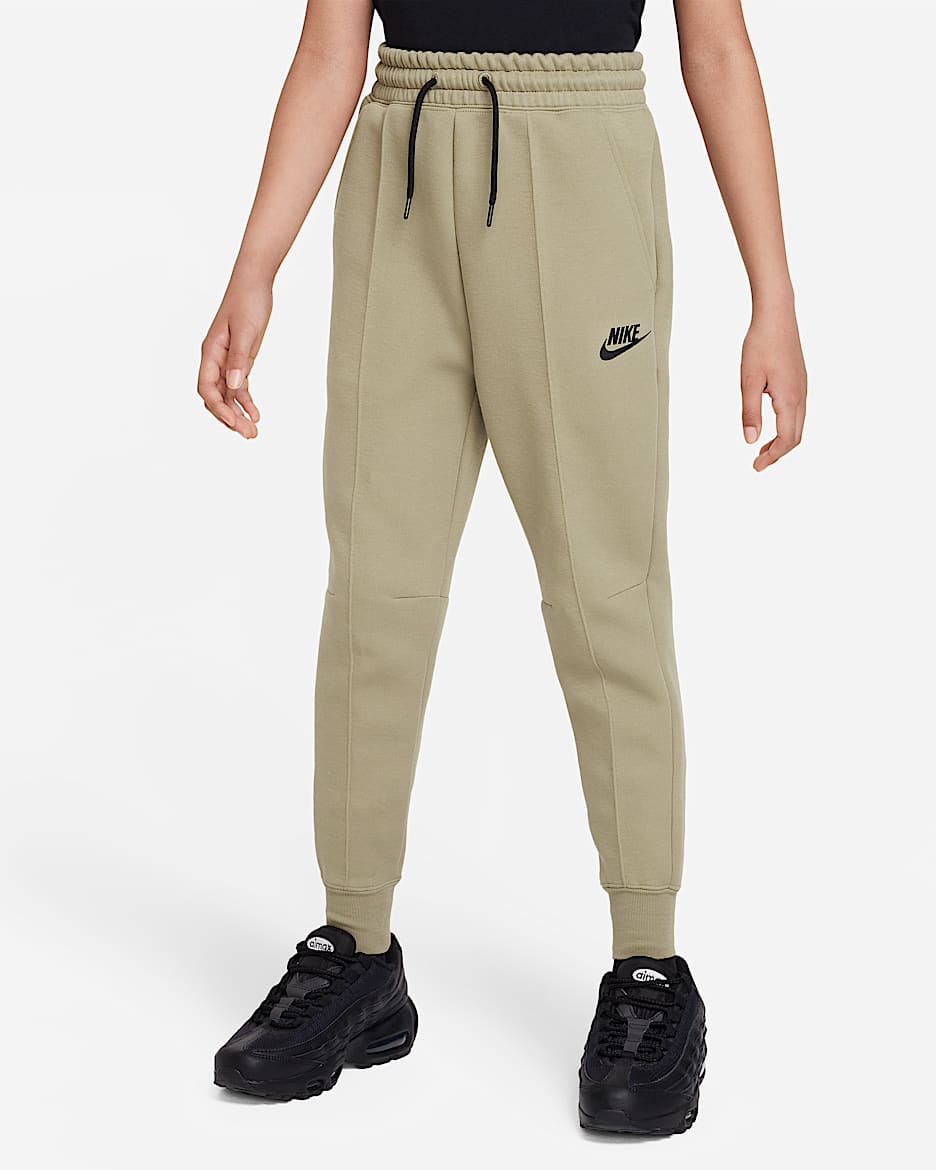 Nike Sportswear Tech Fleece Big Kids' (Girls') Joggers - Neutral Olive/Black/Black