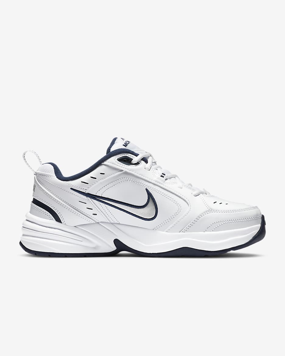 Nike Air Monarch IV Men's Workout Shoes - White/Metallic Silver