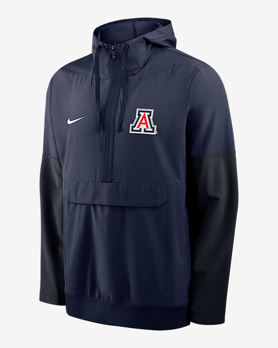Chamarra universitaria Nike con gorro de medio cierre para hombre Arizona Anorak - Azul marino