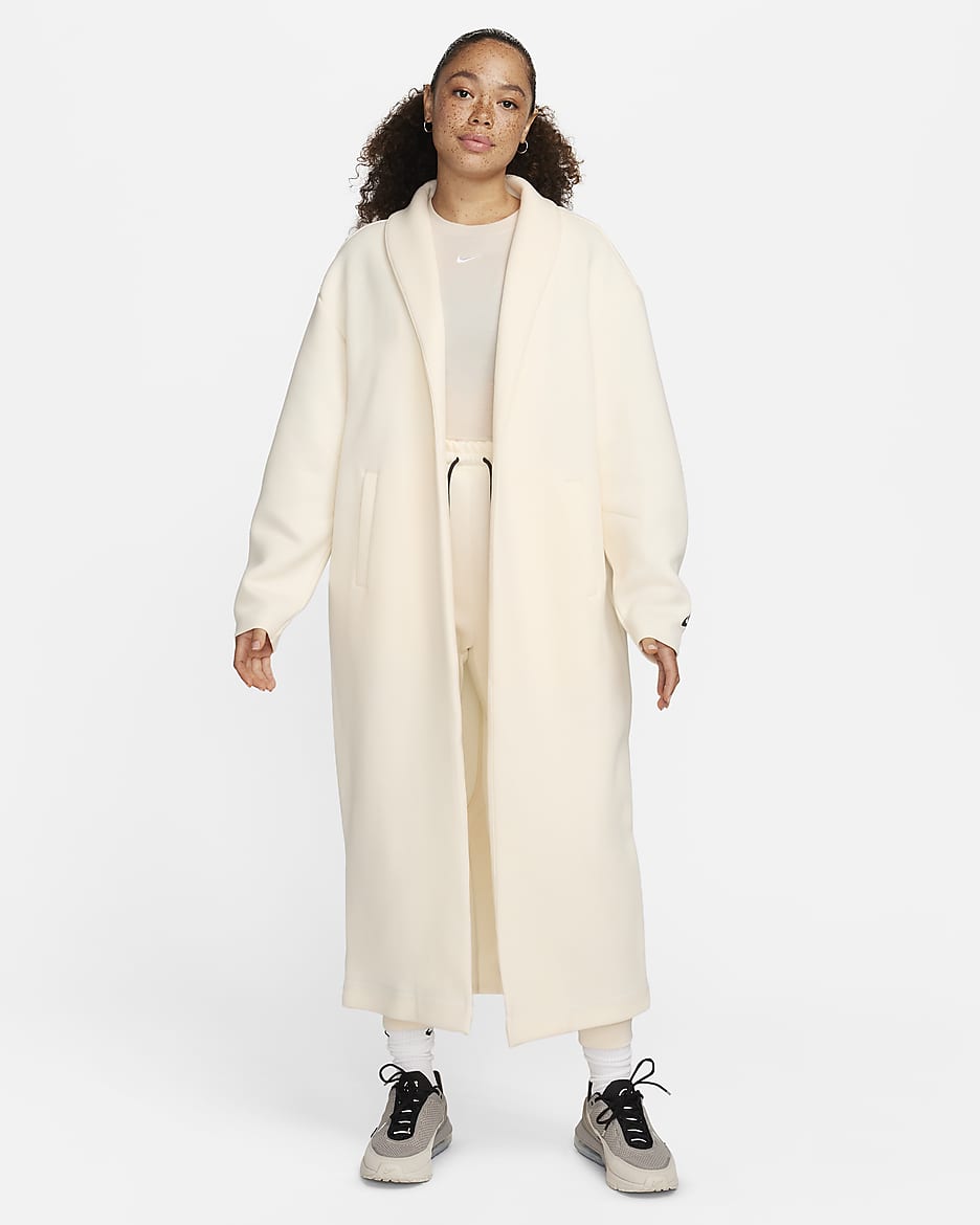 Nike Sportswear Tech Fleece Women's Oversized Duster Jacket - Pale Ivory/Black