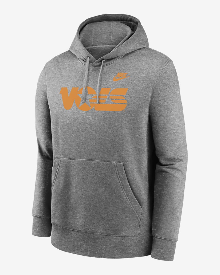 Tennessee Volunteers Legacy Club Primary Logo Men's Nike College Pullover Hoodie - Dark Grey Heather