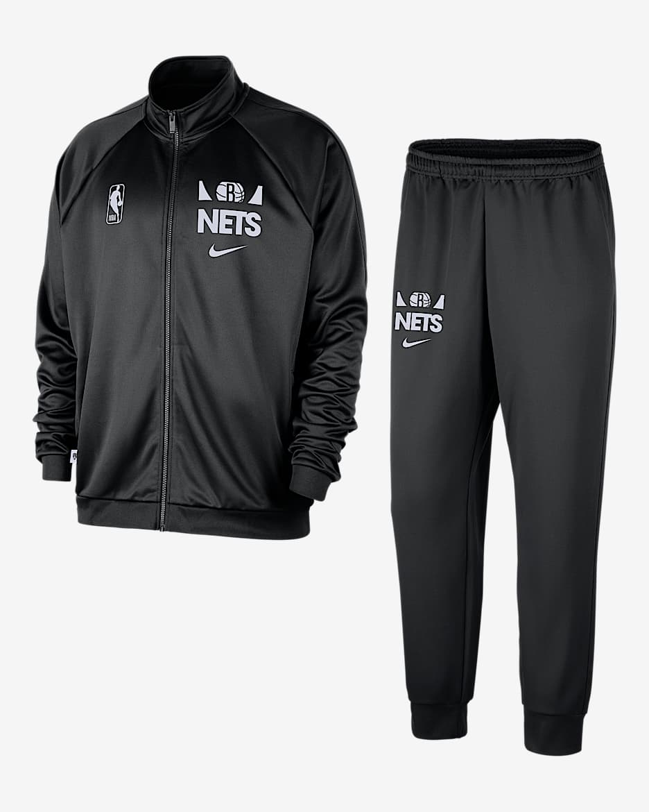 Brooklyn Nets Club Courtside Nike NBA-trainingspak voor heren - Zwart/Wit