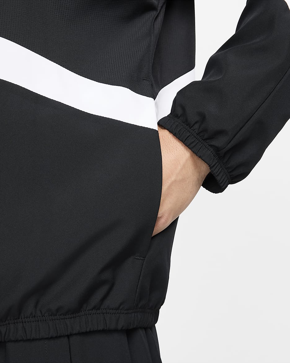 Nike Icon Men's Woven Basketball Jacket - Black/Black/White/White