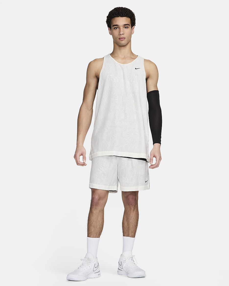 Nike Standard Issue omkeerbare basketbaljersey met Dri-FIT voor heren - Sail/Zwart/Zwart