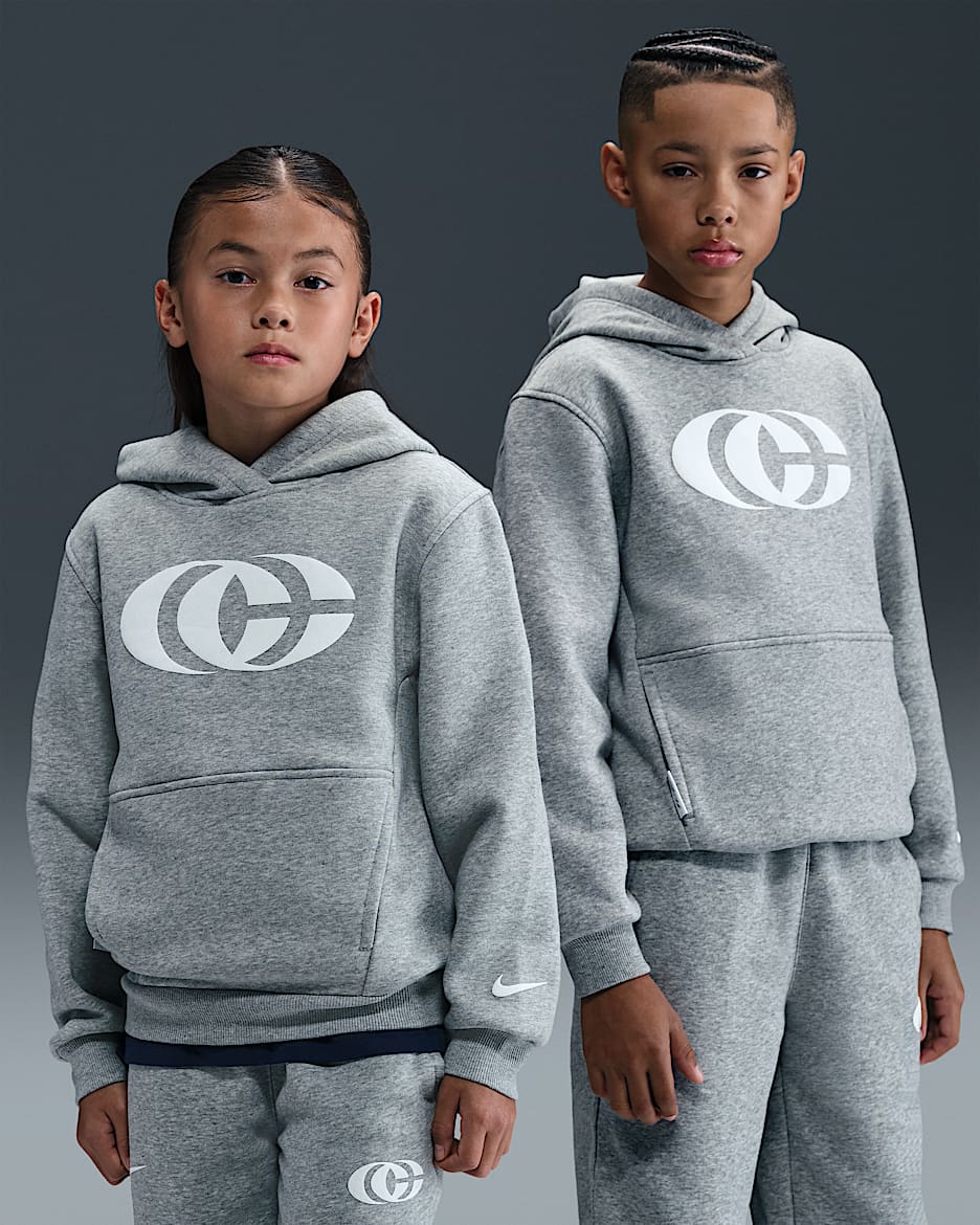 Caitlin Clark Big Kids' Fleece Pullover Hoodie - Dark Grey Heather/White/White