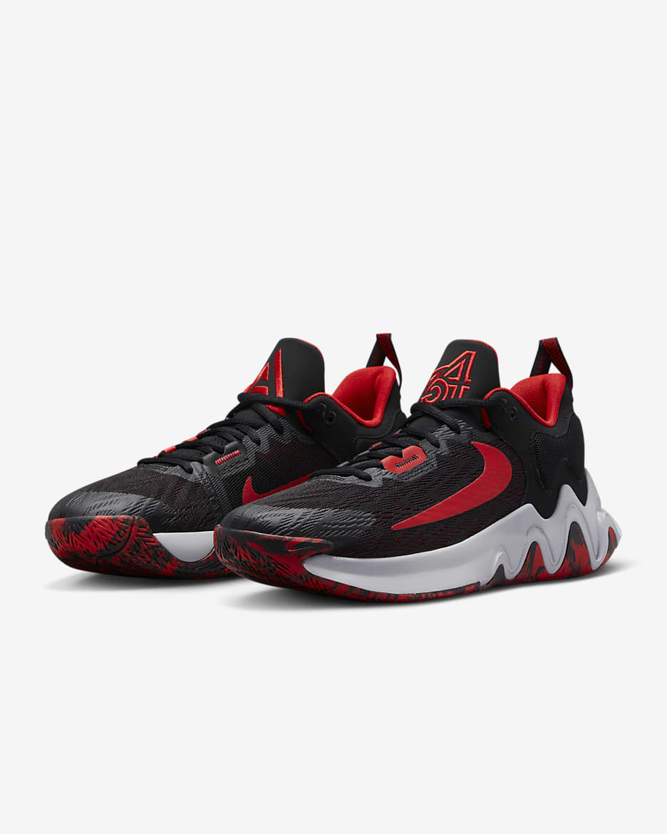 Giannis Immortality 2 Basketball Shoes - Black/Wolf Grey/University Red